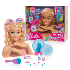 Barbie Tie-Dye Deluxe 20-Piece Styling Head, Blonde Hair, Includes 2 Non-Toxic Dye Colors