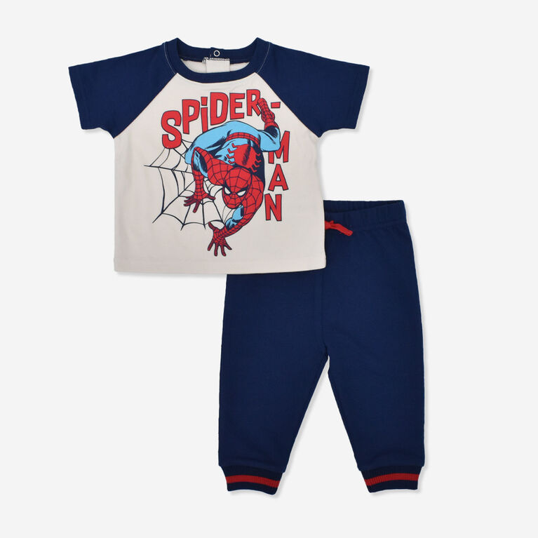 Marvel Spiderman 2 Piece Top/Jogger Pant Set Blue 9-12 Months
