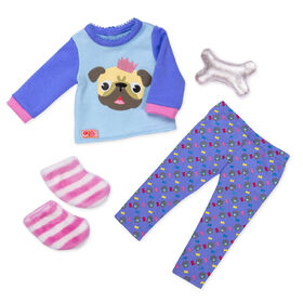 Our Generation, Pug-Jama Party, Dog Pajama Outfit for 18-inch Dolls