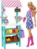 Barbie Farmers Market Playset, Barbie Doll (Blonde), Market Stand, Register, Vegetables, Bread, Flowers and More, 3 and Up