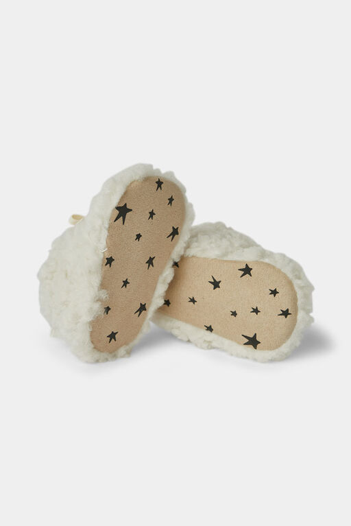 Sherpa Slippers White 6-12M