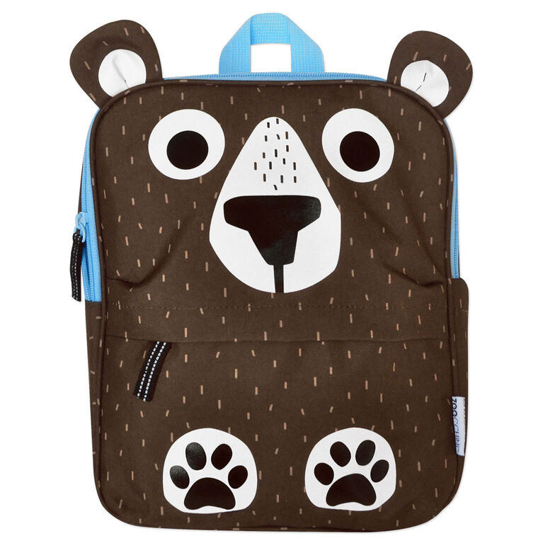 ZOOCCHINI - Toddler, Kids Everyday Square Backpack - Daycare, Nursery, Kindergarten, School Bag - Bosley the Bear