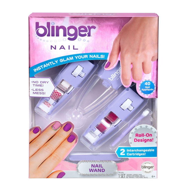 Blinger Nail Wand - Chevron & Pink Glitter