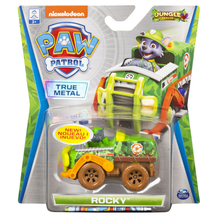 PAW Patrol, True Metal Rocky Collectible Die-Cast Vehicle, Jungle Rescue Series 1:55 Scale 