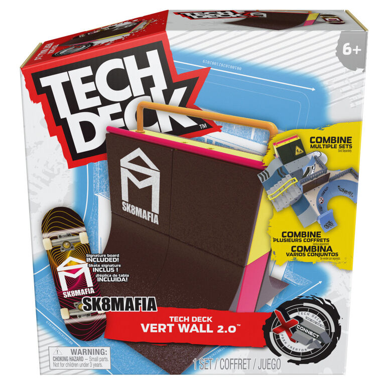 Tech Deck, Vert Wall 2.0, X-Connect Park Creator, Customizable and Buildable Ramp Set with Exclusive Fingerboard