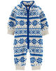 Combinaison en molleton à motif jacquard bleu Carter's 6M