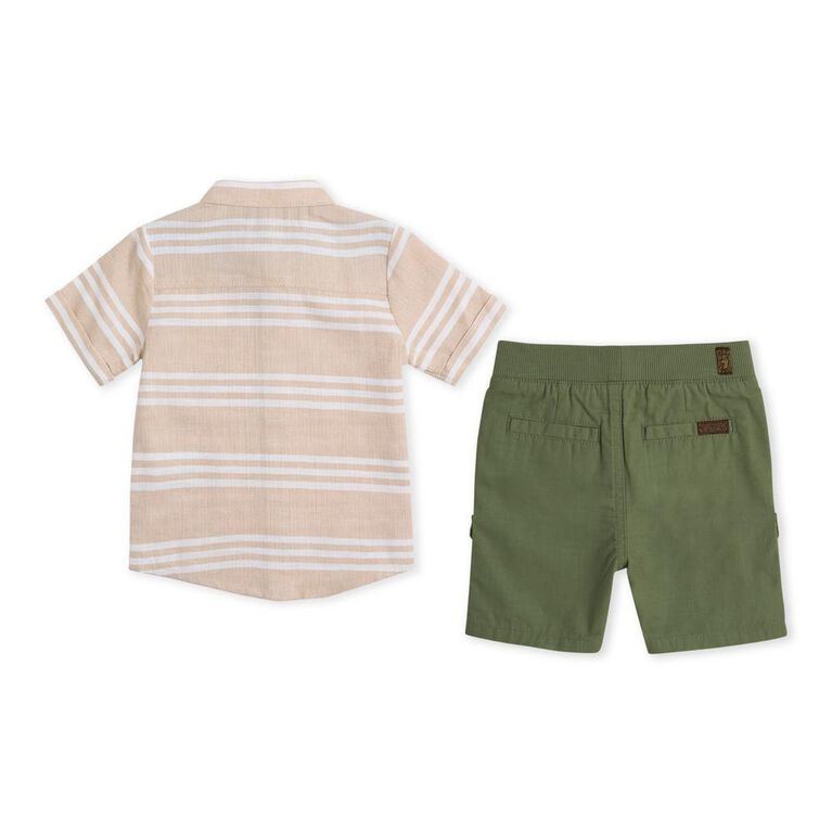 7 For All Mankind Ensemble De 2 Shorts En Sergé, Kaki