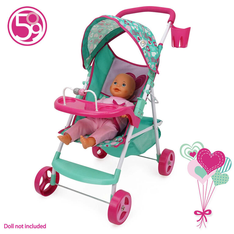 Doll Sarah Stroller, Mint Heart