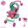 Doll Sarah Stroller, Mint Heart