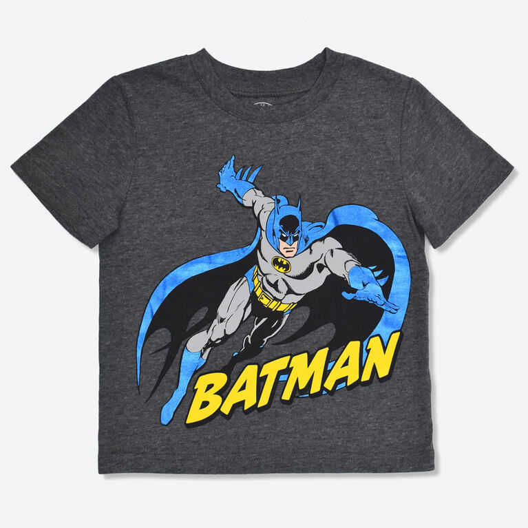 Warner Brothers Batman Haut À Manches Courtes Gris