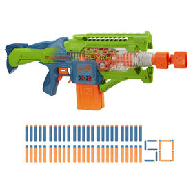 Nerf Elite 2.0, blaster Double Punch, 50 fléchettes Elite, 2 chargeurs 10 fléchettes, blaster motorisé