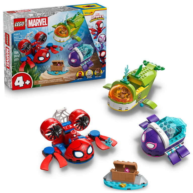 LEGO Marvel Spidey et ses amis extraordinaires Spidey : Les V&eacute;hicules Sous-Marins, Jouet de Construction de Superh&eacute;ros 11207