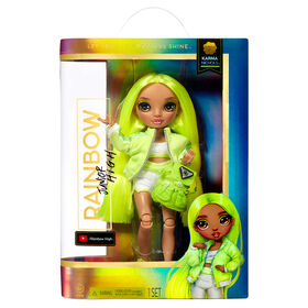 Rainbow High Jr High Karma Nichols- 9-inch NEON GREEN Fashion Doll