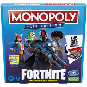 Monopoly Flip édition : Fortnite, jeu de plateau Monopoly inspiré du jeu vidéo Fortnite