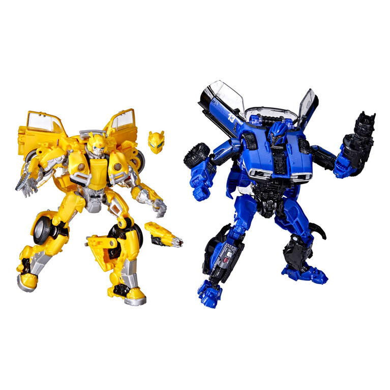 Transformers Toys Buzzworthy Bumblebee Studio Series Deluxe Class 18BB Bumblebee vs. 46BB Dropkick - R Exclusive