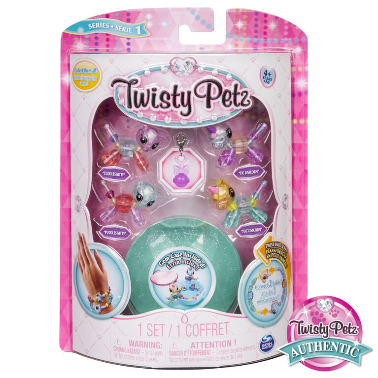 Twisty Petz - Pack de 4 - Bijoux pour enfants à collectionner Chatons et licornes