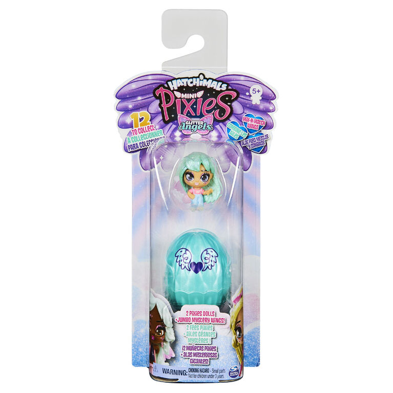 Hatchimals Mini Pixies 2-Pack, Glitter Angels 1.5-inch Collectible Dolls with Mix and Match Wings (Styles May Vary)