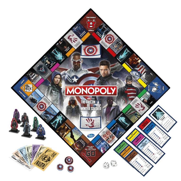 Monopoly: Marvel Studios' The Falcon and the Winter Soldier Edition Board Game for Marvel Fans