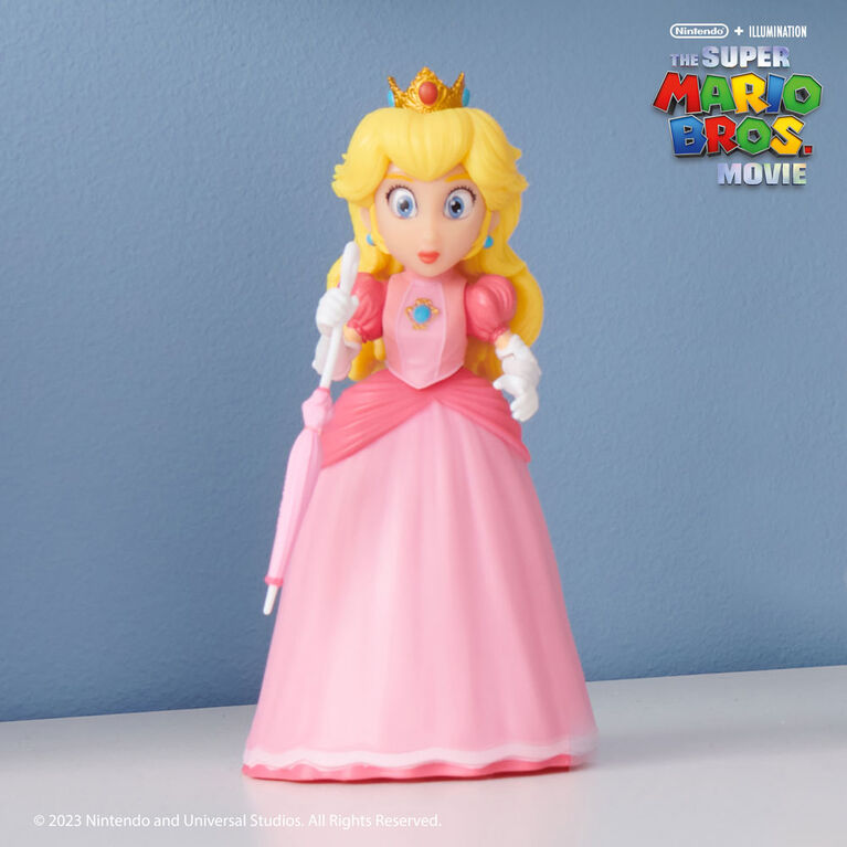 Super Mario Bros Le Film - Série de figurines de 5" avec accessoire - Figurine Princesse Peach avec Parapluie comme accessoire