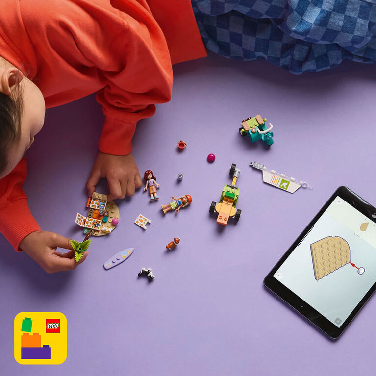 LEGO Friends Les chiens surfeurs et l'aventure en scouteur, Jouet de construction, Jeu de rôle avec corgi et planche de surf 42641