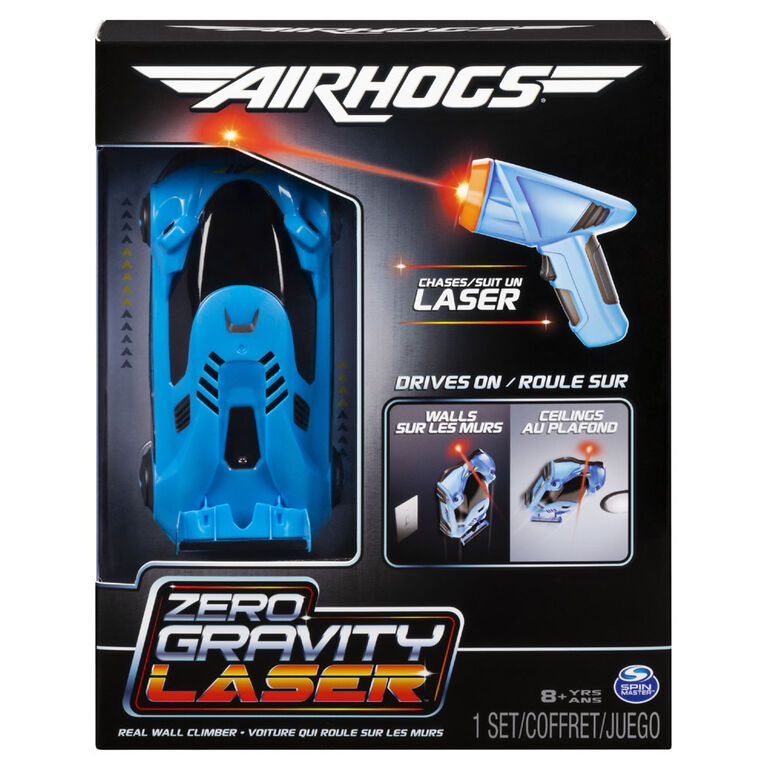 Air Hogs, Zero Gravity Laser, Voiture de course qui roule sur les murs à guidage laser, bleu.