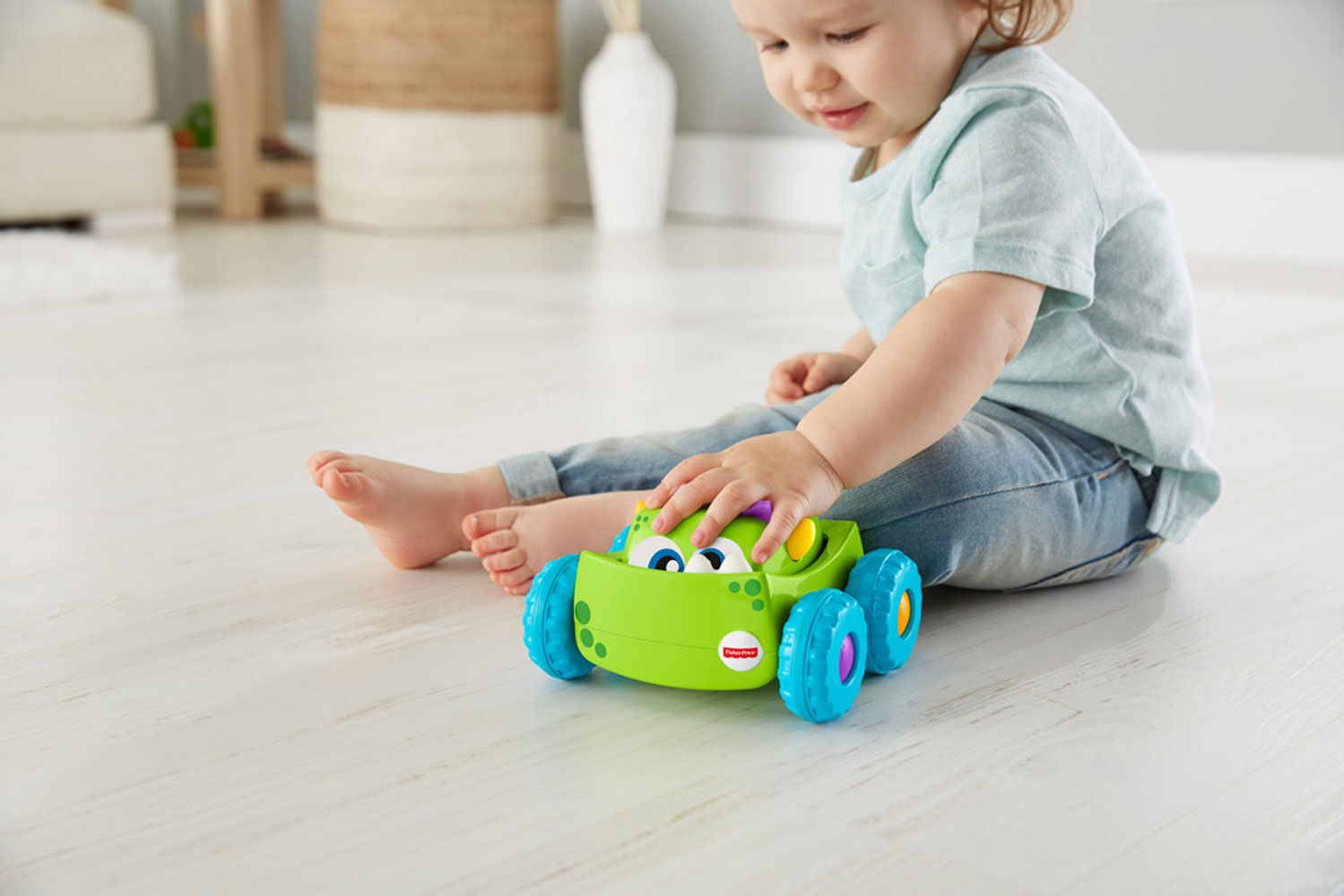 fisher price press n go monster truck green