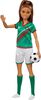 Barbie Soccer Doll, Brunette, #16 Uniform, Soccer Ball, Cleats, Socks, 3 & Up