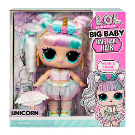 LOL Surprise Big Baby Hair Hair Hair Large 11" Doll, Unicorn