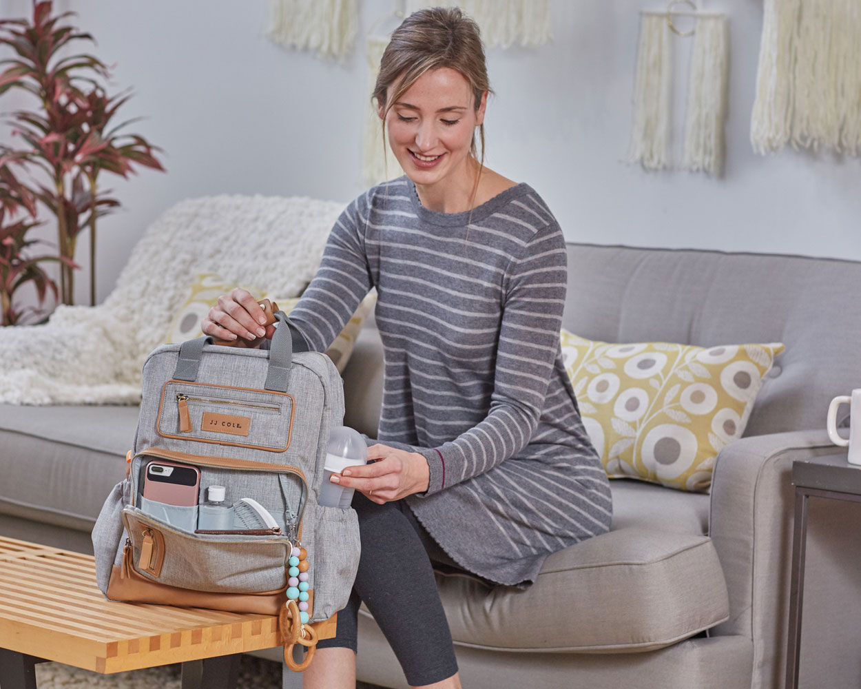 Jj cole nappy bag store papago backpack grey heather