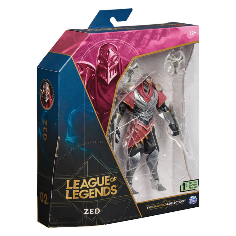 League of Legends, figurine à collectionner Zed de 15,2 cm avec détails de  qualité supérieure et 2 accessoires, collection Champion, qualité  collectionneur