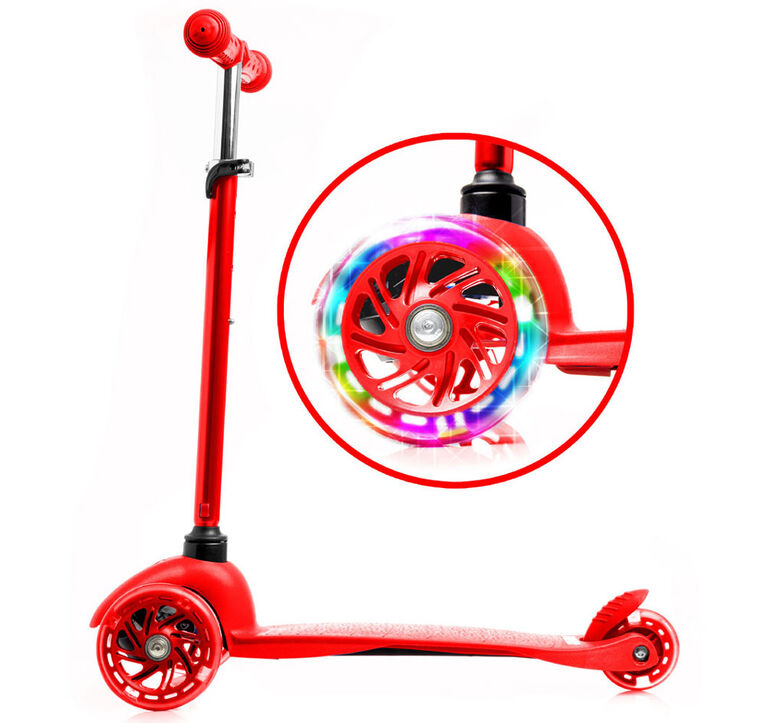 Rugged Racer Mini Deluxe 3 Wheel Kick Scooter - Red - English Edition