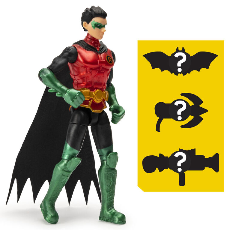 Batman 4-Inch Guardian Robin Action Figure with 3 Mystery Accessories, Mission 2