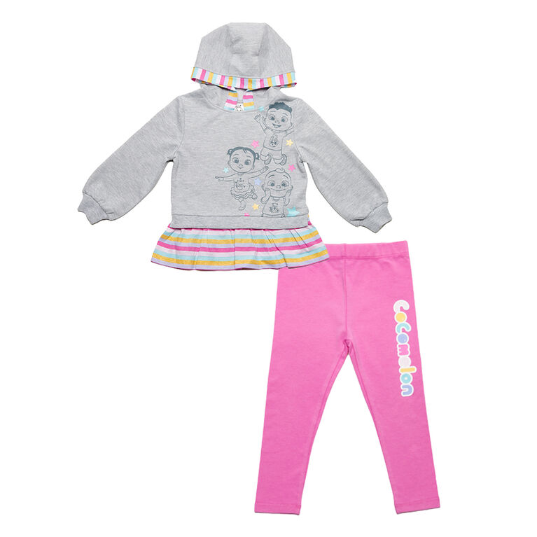 Cocomelon - Ensemble 2 pièces - Gris chiné et rose - Taille 3T - En exclusivité chez Toys “R” Us
