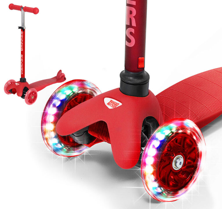 Rugged Racer Mini Deluxe 3 Wheel Kick Scooter - Red - English Edition