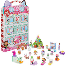 DreamWorks Gabby's Dollhouse, Calendrier de l'Avent 2023, 24 jouets surprises avec figurines, autocollants et accessoires de la maison magique