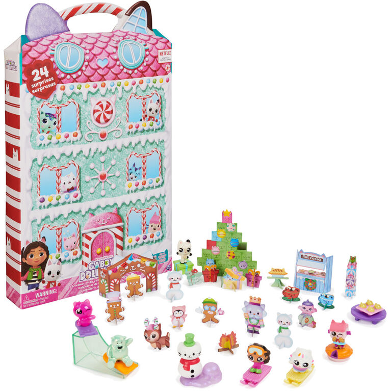 DreamWorks Gabby's Dollhouse Advent Calendar 2023, 24 Surprise Toys with Figures, Stickers and Dollhouse Accessories