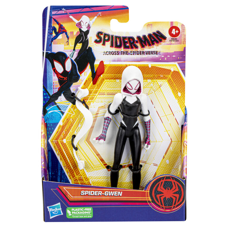 Marvel Spider-Man: Across the Spider-Verse, figurine Spider-Gwen de 15 cm avec accessoire, jouet pour enfants à partir de 4 ans