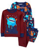 Carter's Four Piece Orange Monster Pajama Set Red  3T