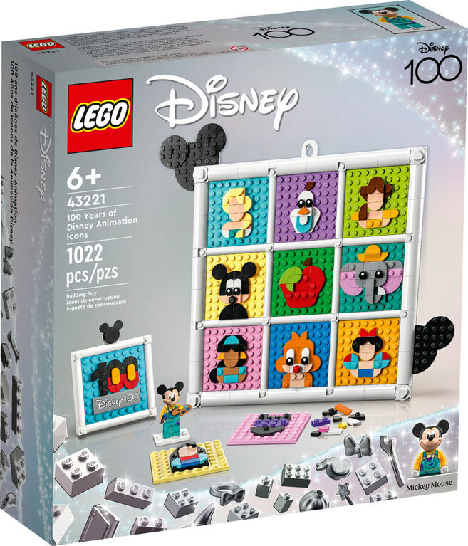 LEGO  Disney 100 ans d'icônes de Disney Animation 43221 Ensemble de jeu de construction (1 022 pièces)