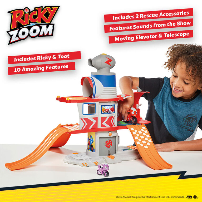 Ricky Zoom: Ricky's House Adventure Playset - Multi-level Rescue Headquarters with Sound, Ramps, Bike Launcher & More - Includes 3-inch Action Figures - R Exclusive