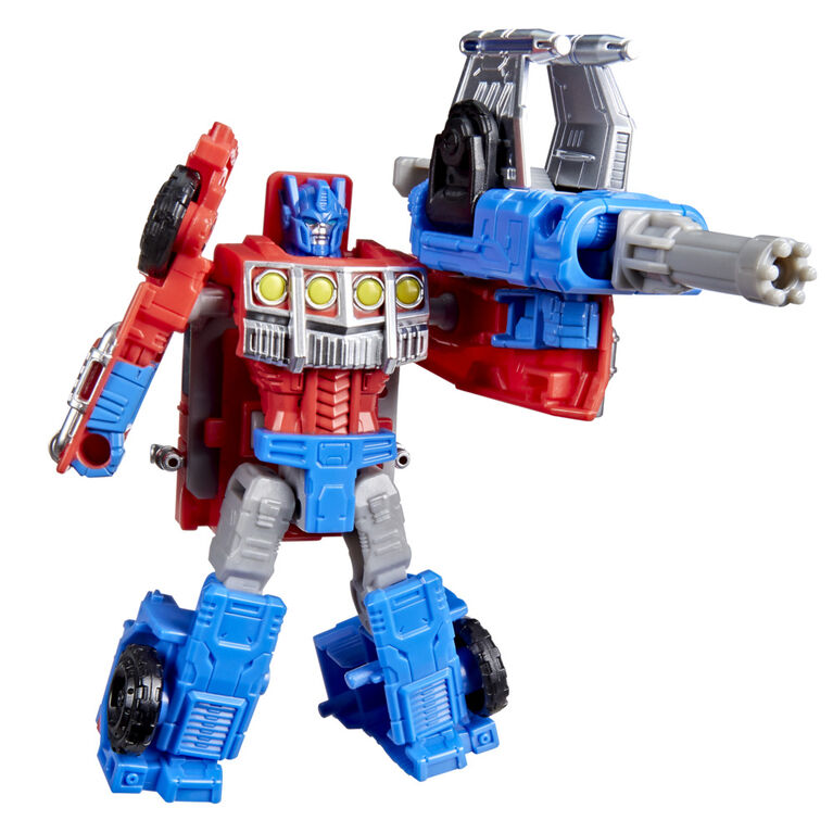 Transformers CYBERWORLD, figurine Cyber Changers Optimus Prime en armure