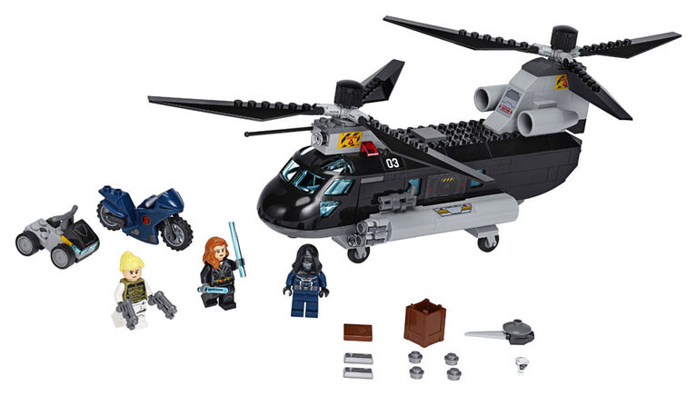 LEGO Super Heroes Marvel La poursuite en hélicoptère de Black Wid 76162 (271 pièces)