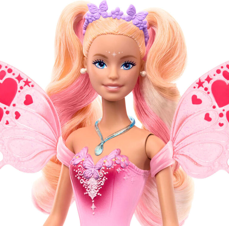 Barbie Fantasy Fairy Doll with ColorChange Wings and Outfit, Includes Toy Wand with Sponge & Fashion Accessories