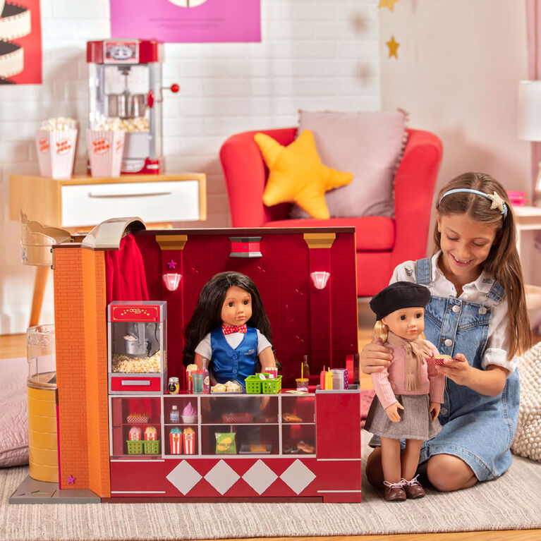Our Generation, OG Cinema, Movie Theater Playset with Electronics for 18-inch Dolls