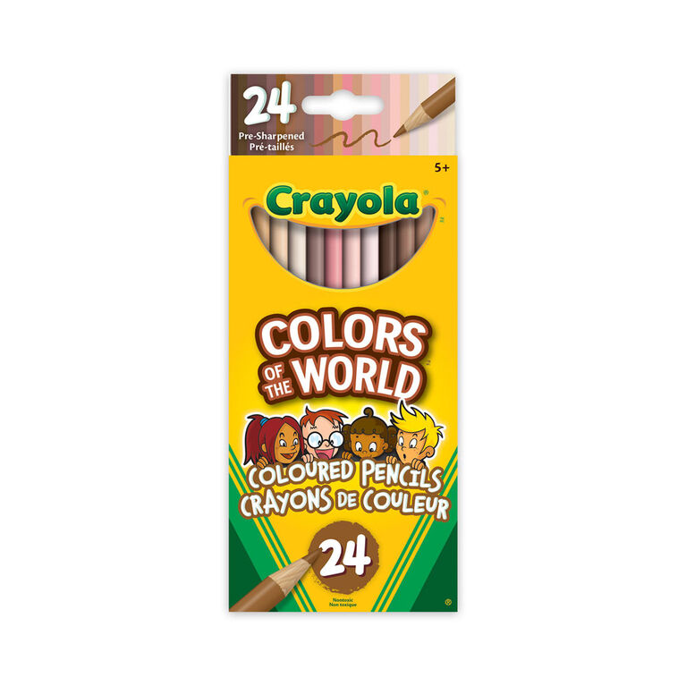 Crayons de couleur aux couleurs de la peau Colors of the World Crayola, boîte de 24