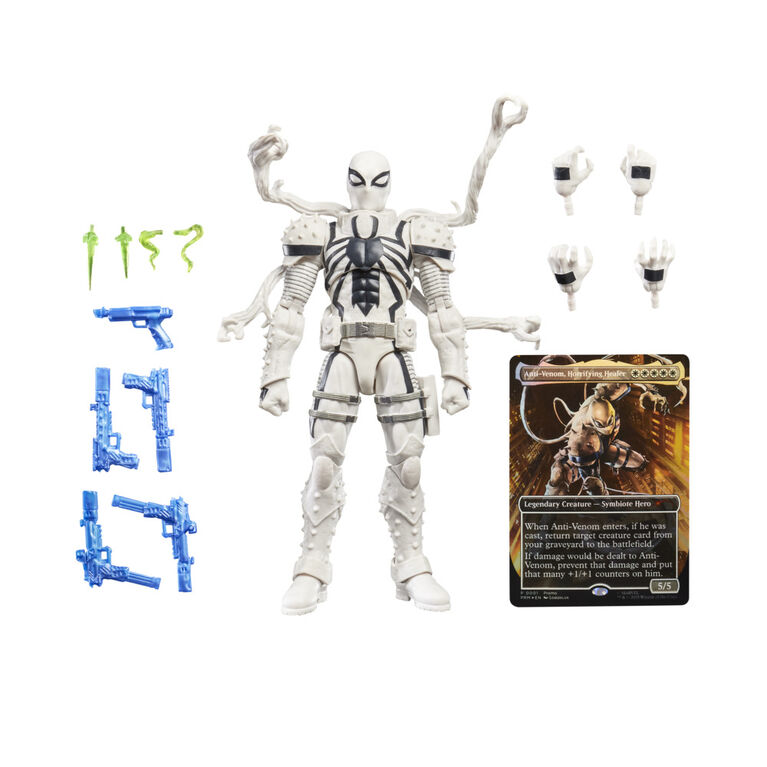 Marvel Legends Series Magic: The Gathering Agent Anti-Venom, Spider-Man Action Figure plus Exclusive Foil Trading Card