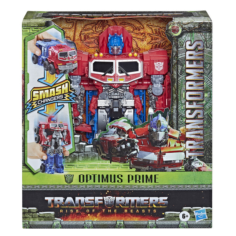 Transformers Toys Transformers: Rise of the Beasts Movie, Smash Changer Optimus Prime Action Figure, 9-inch