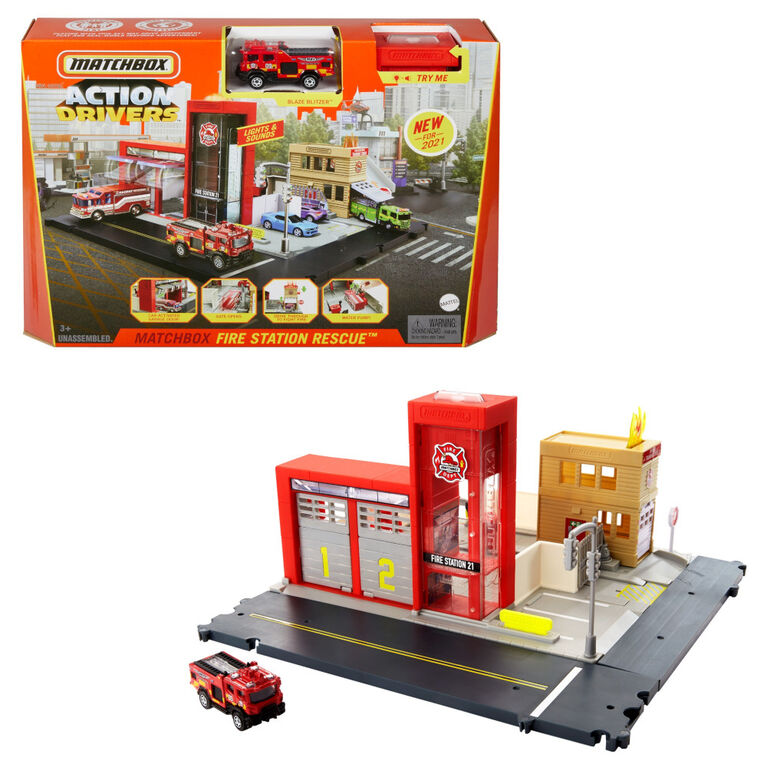 Matchbox Action Drivers Fire Station Rescue Playset Toys R Us Canada