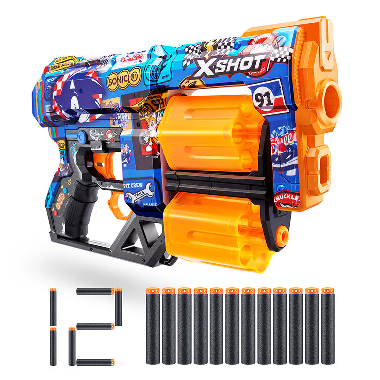 XSHOT Skins Dread Blaster - Race Team Skin (12 Darts) by ZURU
