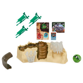 Bakugan Training Set avec Titanium Trox, thème clan des dinosaures, figurine articulée personnalisable, cartes à échanger et coffret